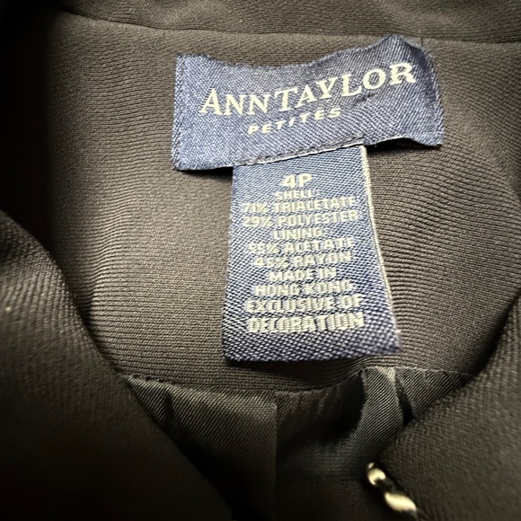 Ann Taylor Petites Women's Button Front Jacket, Navy Rope Piping, Sz 4P Vintage - Picture 5 of 13